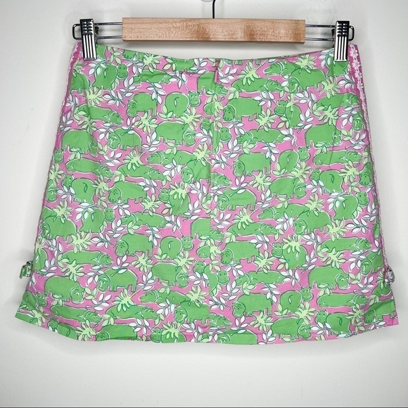 Lilly Pulitzer Happy Hippo Green Skort Size 4 - Picture 2 of 6